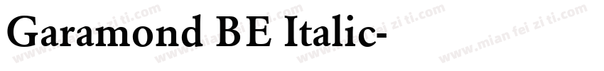 Garamond BE Italic字体转换